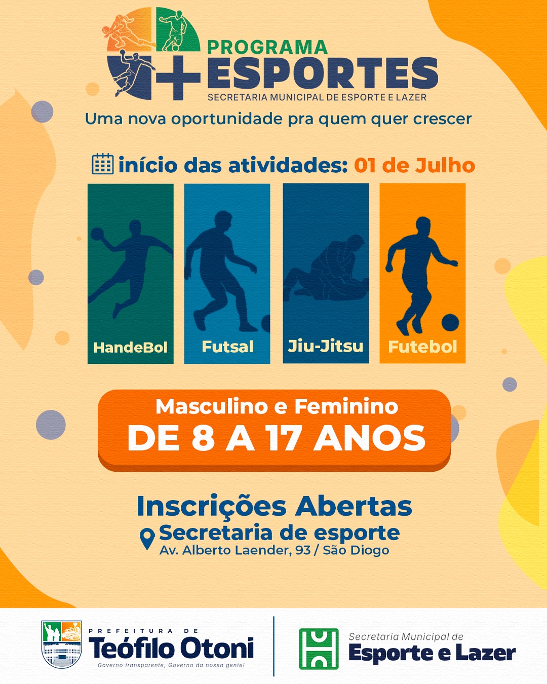 Programa + Esportes | Iscrições abertas!